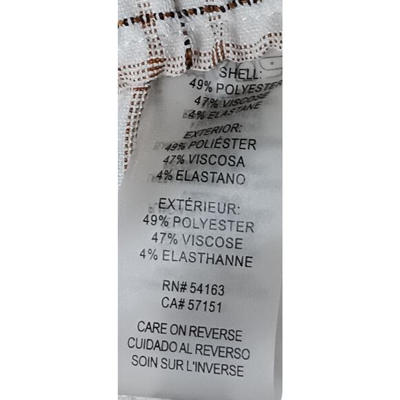 New Tommy Hilfiger Women’s Plaid Ankle Pants Size 12 Beige Check Stretch - Picture 12 of 14